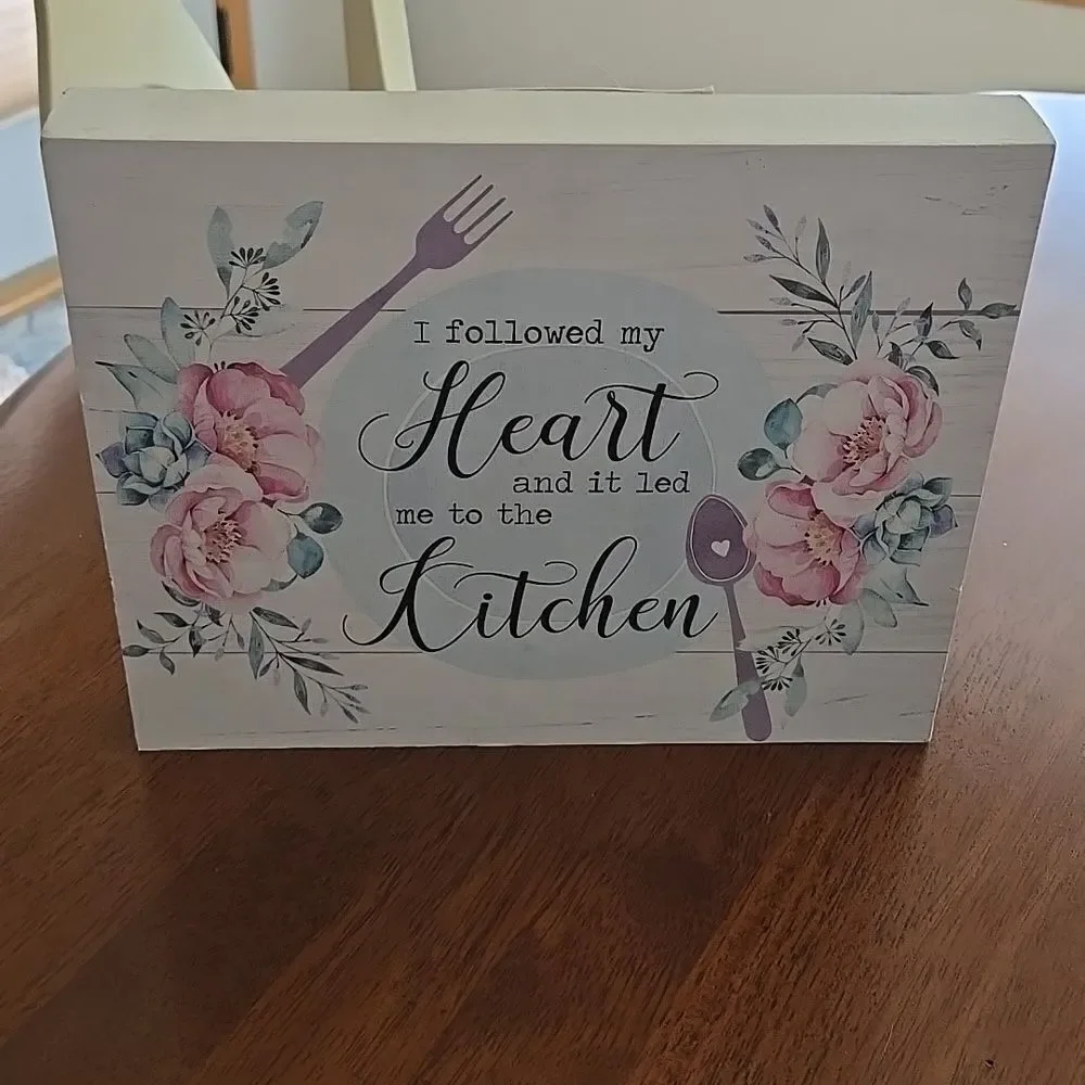 Kitchen Signs Farmhouse Kitchen Wall Decor Rustic Home Art Heart Lead To The